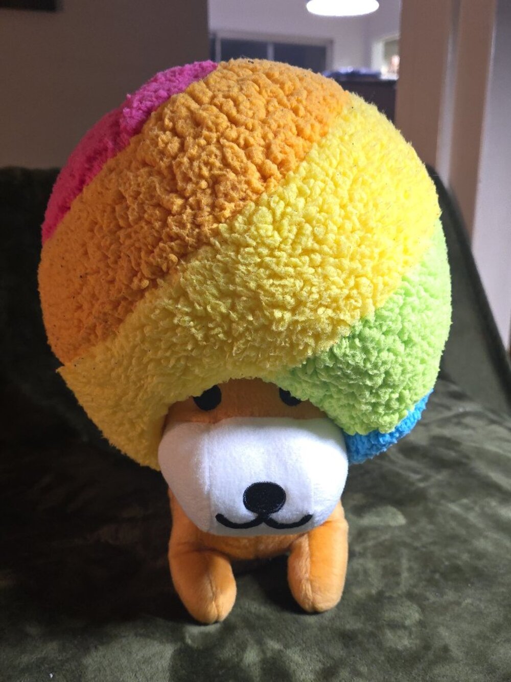 San-X Afro Ken Rainbow Afro Dog Plush 12" Kawaii Japan